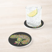 Chameleon Psychedelic Fantasy Zandsteen Onderzetter (Zijkant)