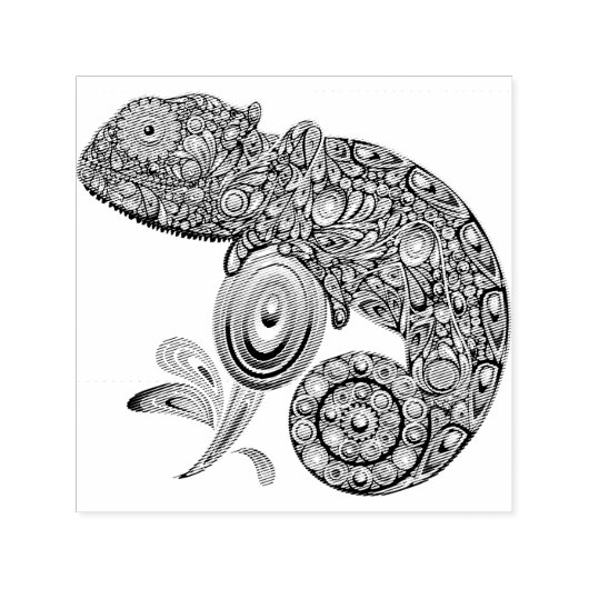 Chameleon Psychedelic Fantasy Zelfinktende Stempel (Design)