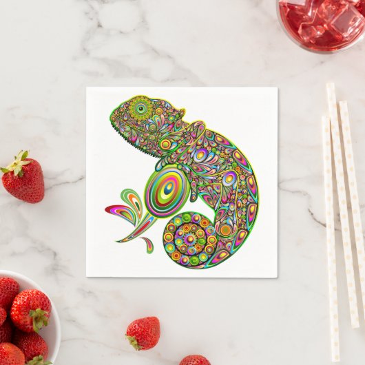 Chameleon psychedelische fantasie servet (Insitu)