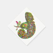 Chameleon psychedelische fantasie servet (Hoek)