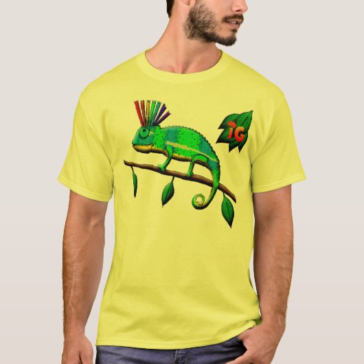 Chameleon Punk - Mannen (geel) T-shirt (Voorkant)