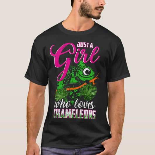 Chameleon Reptile Animal Girl Woman T-shirt (Voorkant)