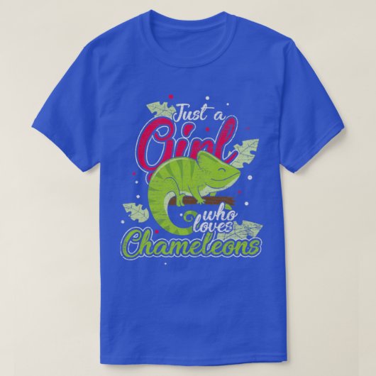 Chameleon Reptile Girl Retro Chameleons T-shirt (Design voorkant)