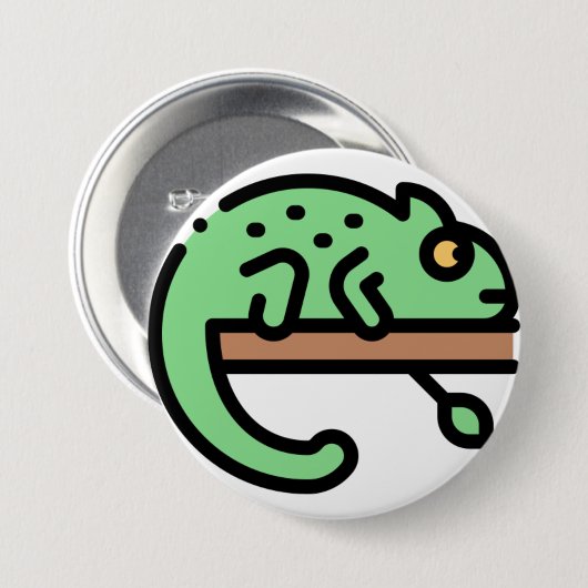 Chameleon Ronde Button 7,6 Cm (Voorkant /achterkant)