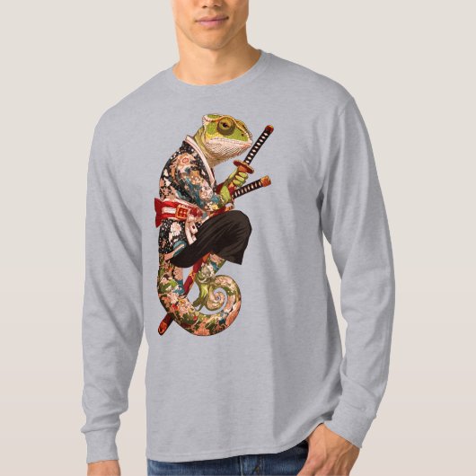 Chameleon Samurai – Getatoeëerde krijger met Katan T-shirt (Voorkant)