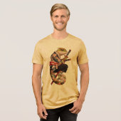 Chameleon Samurai – Getatoeëerde krijger met Katan Tri-Blend Shirt (Voorkant volledig)