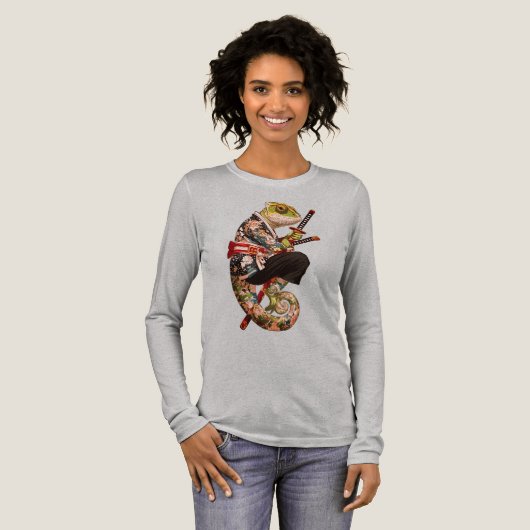 Chameleon Samurai – Getatoeëerde krijger met Katan Tri-Blend Shirt (Voorkant)