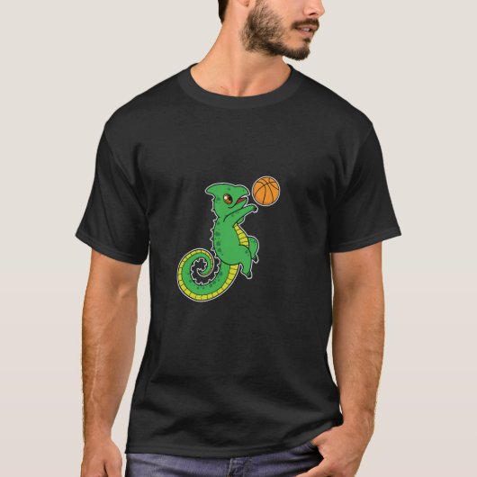 Chameleon speelt basketbal t-shirt (Voorkant)