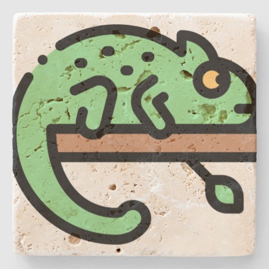 Chameleon Stenen Onderzetter (Voorkant)