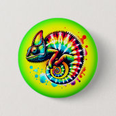 Chameleon Stropdas-Dye Ronde Button 5,7 Cm (Voorkant)