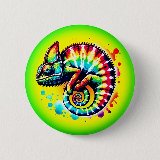 Chameleon Stropdas-Dye Ronde Button 5,7 Cm (Voorkant)