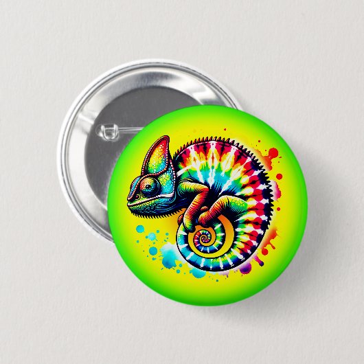 Chameleon Stropdas-Dye Ronde Button 5,7 Cm (Voorkant /achterkant)
