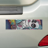 Chameleon Sugar Skull Art Bumpersticker (Op auto)
