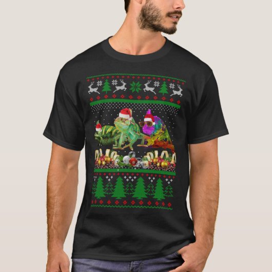 Chameleon Ugly Christmas Sweater T-shirt (Voorkant)