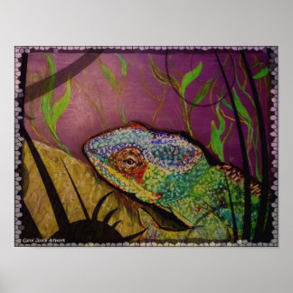 Chameleon uit de oorspronkelijke kunstwerken poster