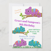 Chameleon verjaardagsuitnodiging kaart (Voorkant)