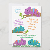 Chameleon verjaardagsuitnodiging kaart (Achterkant)