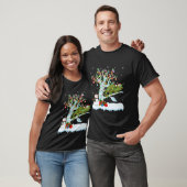 Chameleon Xmas Lighting Tree Santa Hat Chameleon C T-shirt (Unisex)