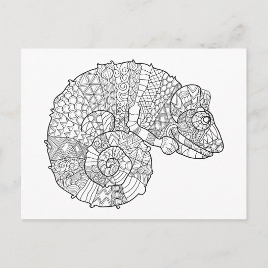 Chameleon Zendoodle Briefkaart (Voorkant)