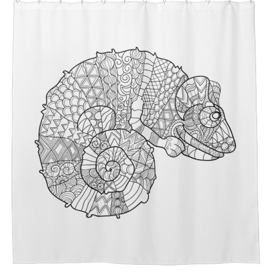 Chameleon Zendoodle Douchegordijn (Voorkant)