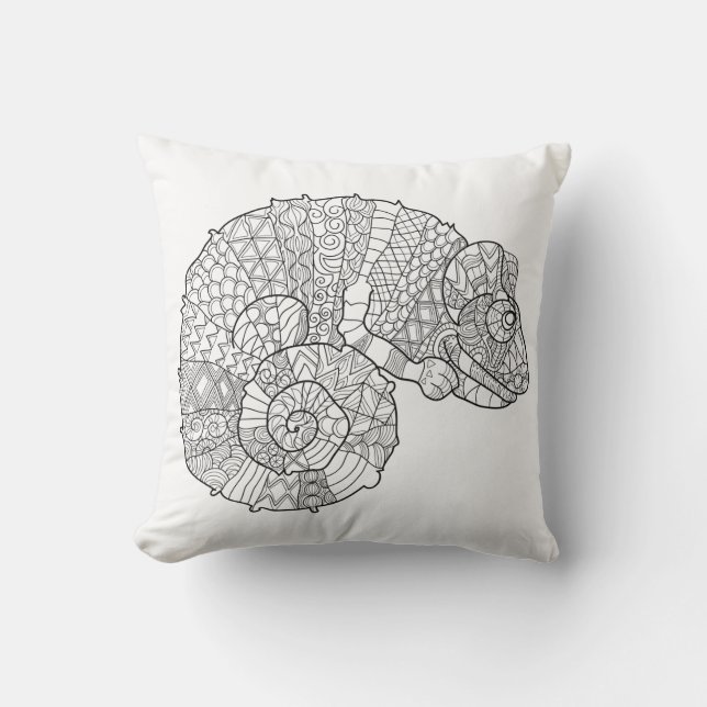 Chameleon Zendoodle Kussen (Voorkant)