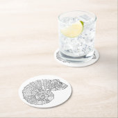 Chameleon Zendoodle Ronde Kartonnen Onderzetter (Insitu)