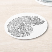 Chameleon Zendoodle Ronde Kartonnen Onderzetter (Gebogen)