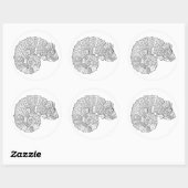 Chameleon Zendoodle Ronde Sticker (Vel)