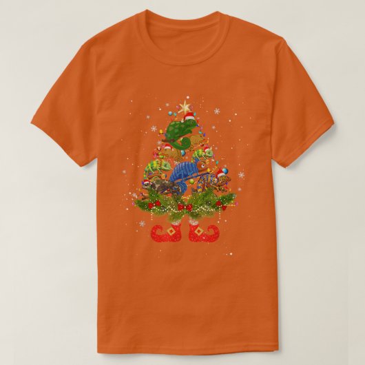 Chameleons Christmas Tree Lights Funny Santa Hat L T-shirt (Design voorkant)