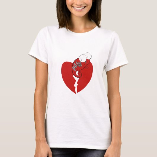 Chameleons gebroken hart/pijn t-shirt (Voorkant)