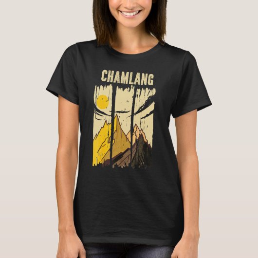 Chamlang Mountain Peak Summit Klimmer T-shirt (Voorkant)