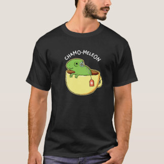 Chamo-meleon Animal Tea Pun Donker T-shirt