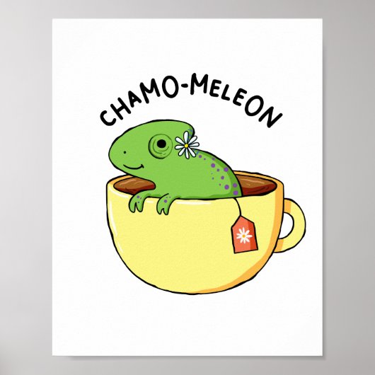 Chamo-meleon Animal Tea Pun Poster (Voorkant)