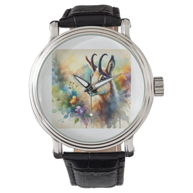 Chamois 111024AREF135 - Watercolor Horloge (Voorkant)