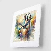 Chamois 111024AREF135 - Watercolor Vierkante Klok (Hoek)