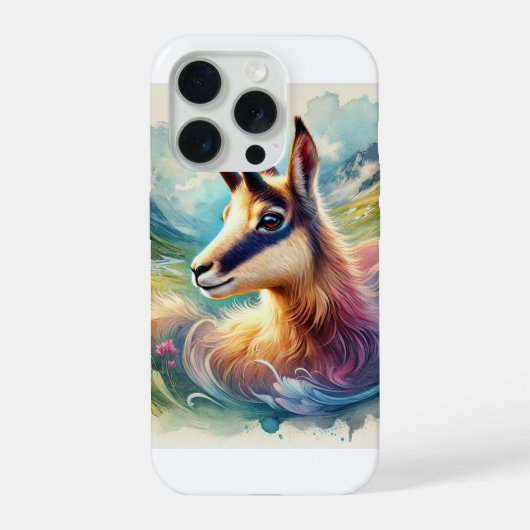 Chamois in the Alpine Light 061024AREF130 - Waterc iPhone Hoesje (Achterkant)