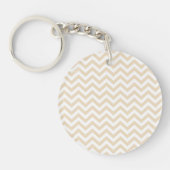 Chamois Neutral Beige Unicolor Chevron Pattern Sleutelhanger (Voorkant)