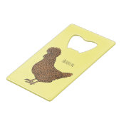 Chamois polish cartoon creditkaart flessenopener (Voorkant Gekanteld)