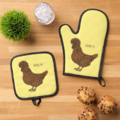 Chamois polish cartoon ovenwant & pannenlap set (Top down)