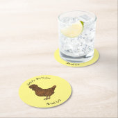 Chamois polish cartoon ronde kartonnen onderzetter (Insitu)