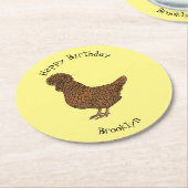 Chamois polish cartoon ronde kartonnen onderzetter (Gebogen)