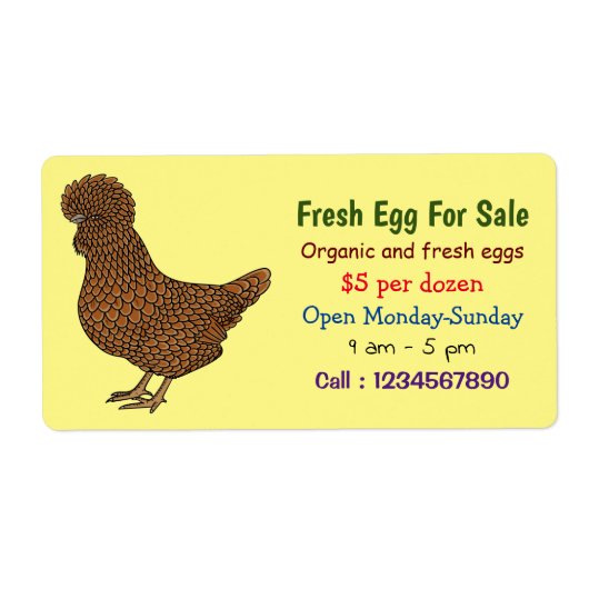 Chamois polish Chicken verse egg sign voor verkoop Etiket (Voorkant)