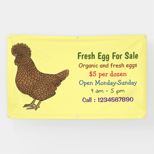 Chamois polish Chicken verse egg sign voor verkoop Spandoek (Horizontaal)