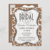 Chamoisee Giraffe Animal Print Uitnodiging Briefkaart (Voorkant / Achterkant)