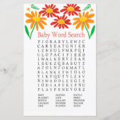 Chamomile Baby shower Word Search Game (Voorkant)