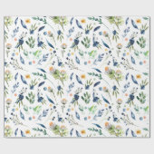 Chamomile bloemen, bloem, blad, bladeren, bessen cadeaupapier (Vlak)