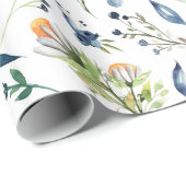 Chamomile bloemen, bloem, blad, bladeren, bessen cadeaupapier (Rol Hoek)