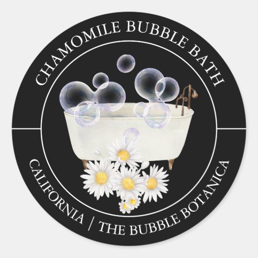 Chamomile Bubble Bath-etiket Ronde Sticker (Voorkant)