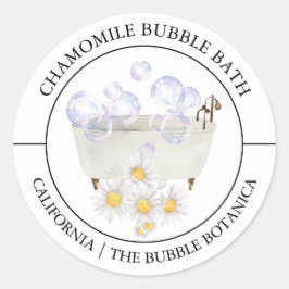 Chamomile Bubble Bath-etiket Ronde Sticker