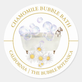 Chamomile Bubble Bath-etiket Ronde Sticker